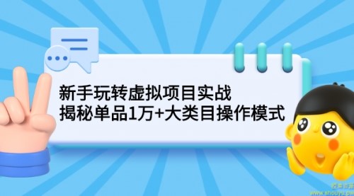 新手玩转虚拟项目实战，揭秘单品1万+大类目操作模式